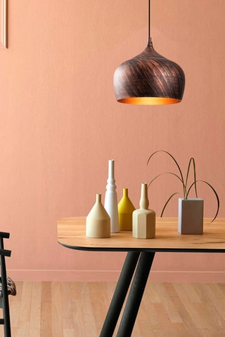 Candeeiro suspenso Saglam Cobre e dourado