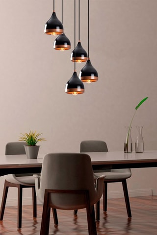 Hanglamp Yildo - Zwart - 5 x 100 W