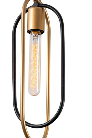 Candeeiro suspenso Cerco - Preto e dourado - 7 x 40 W