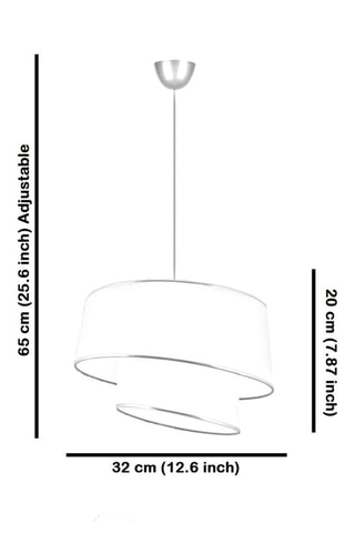 Candeeiro suspenso Barette Hazeran - Bege e prateado - 45-60 W