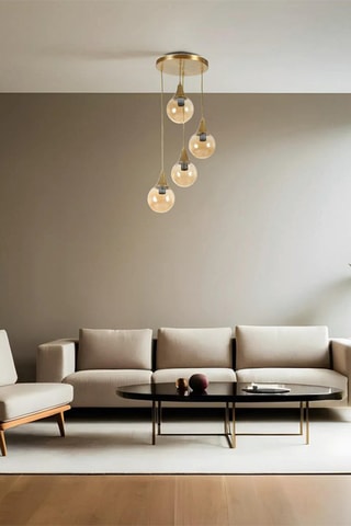 Candeeiro suspenso Afra - Dourado - 4 x 40 W