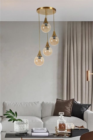 Candeeiro suspenso Afra - Dourado - 4 x 40 W