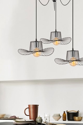 Candeeiro suspenso - Preto - 3 x 40 W