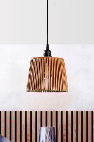 Candeeiro suspenso em bambu Akin - Natural - 45-60 W