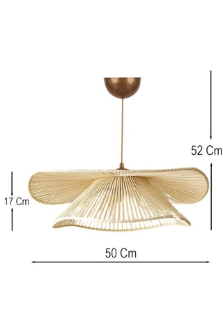 Candeeiro suspenso Duvela - Dourado e bege - 40 W