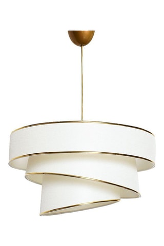 Candeeiro suspenso Couper - Branco e dourado - 60 W