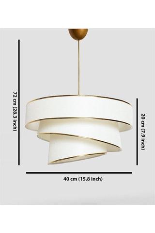 Candeeiro suspenso Couper - Branco e dourado - 60 W