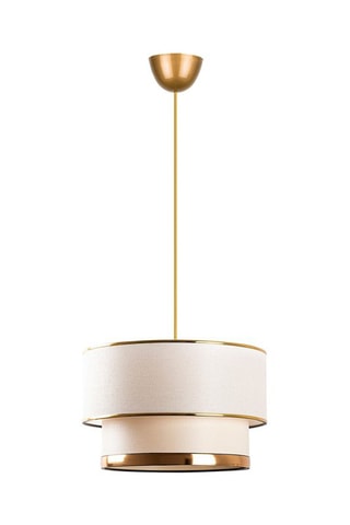 Candeeiro suspenso Cake - Branco e dourado - 45-60 W