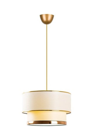 Candeeiro suspenso Cake - Branco e dourado - 45-60 W