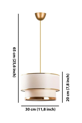 Candeeiro suspenso Cake - Branco e dourado - 45-60 W