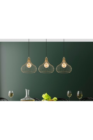 Candeeiro suspenso Teldamla - Dourado brilhante - 3 x 40 W