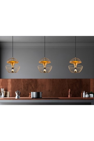 Candeeiro suspenso - Dourado e preto - 40 W