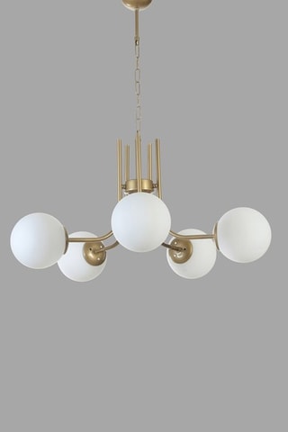 Candeeiro suspenso - Dourado e branco - 5 x 40 W