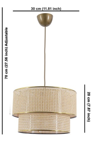 Candeeiro suspenso Bege e dourado