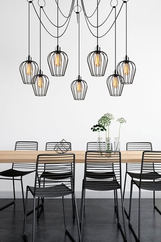 Candeeiro suspenso Tel - Preto - 7 x 100 W