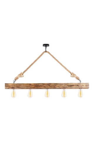 Candeeiro suspenso em madeira Erebos - Natural - 5 x 40 W