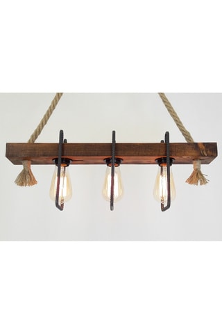 Candeeiro suspenso em pinho - Natural e bege - 3 x 40 W