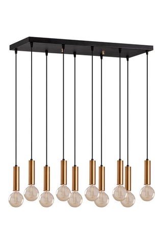 Candeeiro suspenso Tempo - Preto e dourado - 10 x 40 W