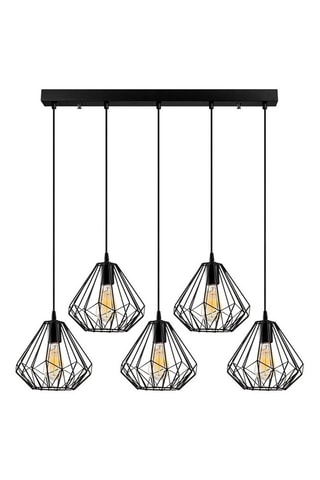 Hanglamp Diamond - Zwart - 5 x 100 W