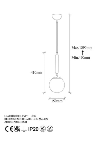 Candeeiro suspenso King - 
Preto - 40 W