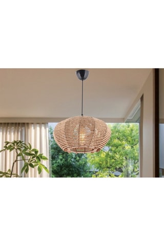 Candeeiro suspenso em madeira - Natural - 45-60 W