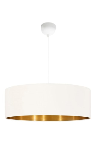 Candeeiro suspenso LED Ayd - Creme e dourado