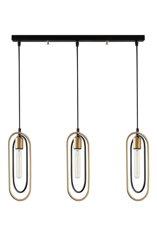 Candeeiro suspenso Cerco - Preto e dourado - 3 x 60 W
