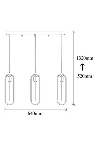 Candeeiro suspenso Cerco - Preto e dourado - 3 x 60 W