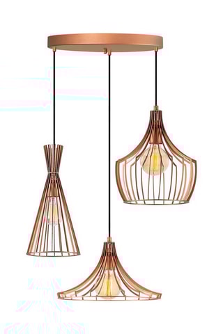 Hanglamp Mezopotamya - Koperkleurig en Zwart - 3 x 40 W