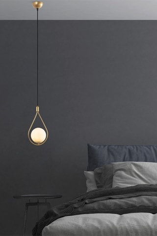 Candeeiro suspenso Mudoni - Dourado e preto - 40 W