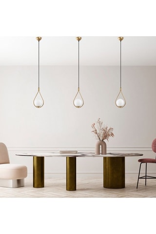 Candeeiro suspenso Mudoni - Dourado e preto - 40 W