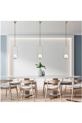 Candeeiro suspenso Mudoni - Dourado e preto - 40 W