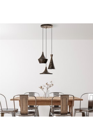 Candeeiro suspenso Tom - Castanho-escuro - 3 x 40 W