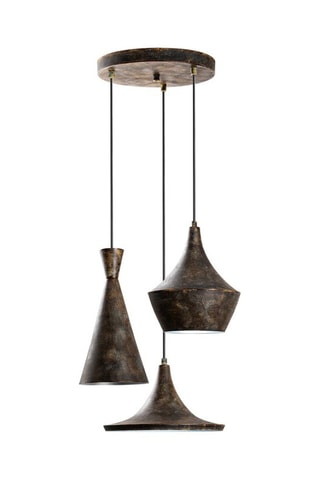 Candeeiro suspenso Tom - Castanho-escuro - 3 x 40 W