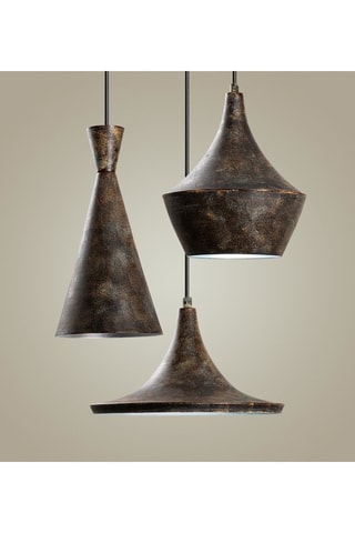 Candeeiro suspenso Tom - Castanho-escuro - 3 x 40 W