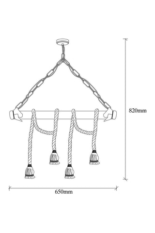 Candeeiro suspenso Erebos - Natural - 4 x 100 W - De madeira