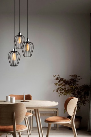 Candeeiro suspenso Tel - Preto - 3 x 100 W