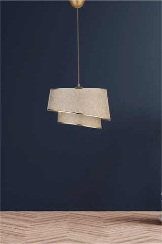 Candeeiro suspenso - Bege e dourado - 40 W