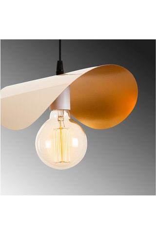 Candeeiro suspenso Sivani - Branco e dourado - 100 W