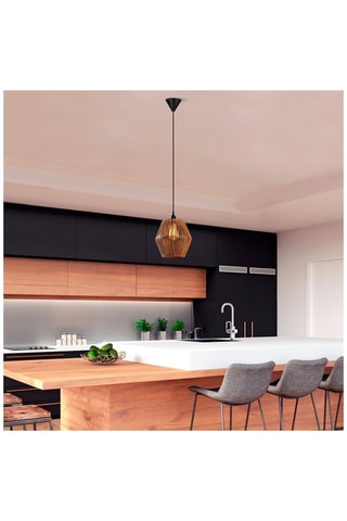 Candeeiro suspenso Gonio - Castanho -­ 40 W