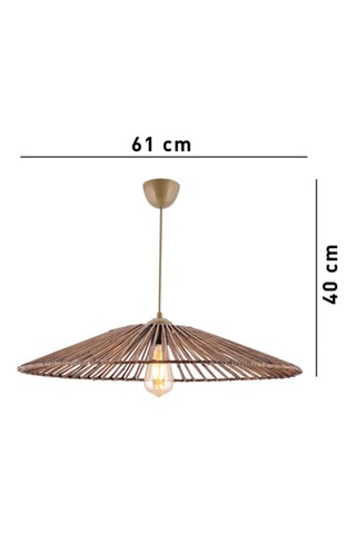 Candeeiro suspenso em bambu - Natural - 45 - 60W