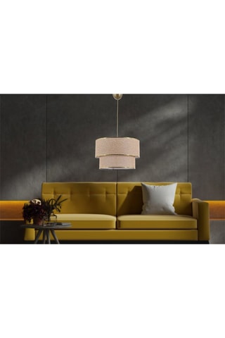 Candeeiro suspenso - Bege e castanho - 45 - 60W