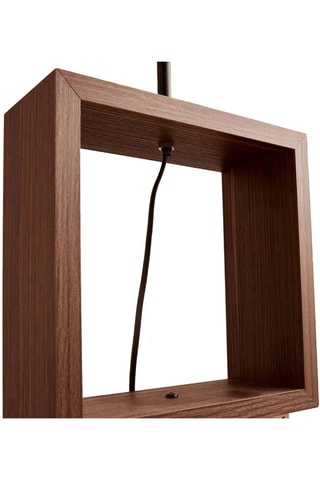 Candeeiro de pé de madeira - Natural e bege - 60 W