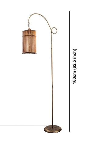 Candeeiro de pé em bambu Cylinder Floor - Dourado