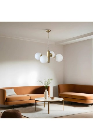 Candeeiro suspenso Bankok 4 - Dourado - 4 x 60 W