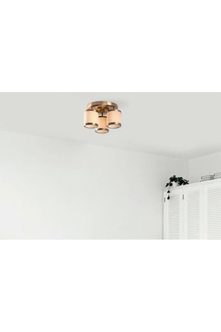 Candeeiro de teto Way - Branco e dourado - 3 x 40 W