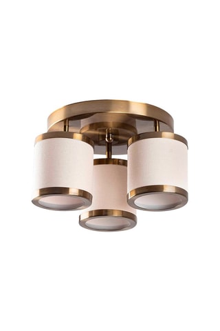 Candeeiro de teto Way - Branco e dourado - 3 x 40 W