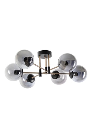 Candeeiro de teto Dolunay - Preto e dourado - 6 x 60 W