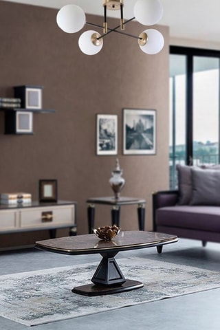 Candeeiro de teto Dolunay - Dourado e branco - 4 x 60 W