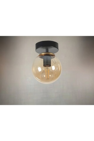 Candeeiro de teto - Preto e transparente - 60 W